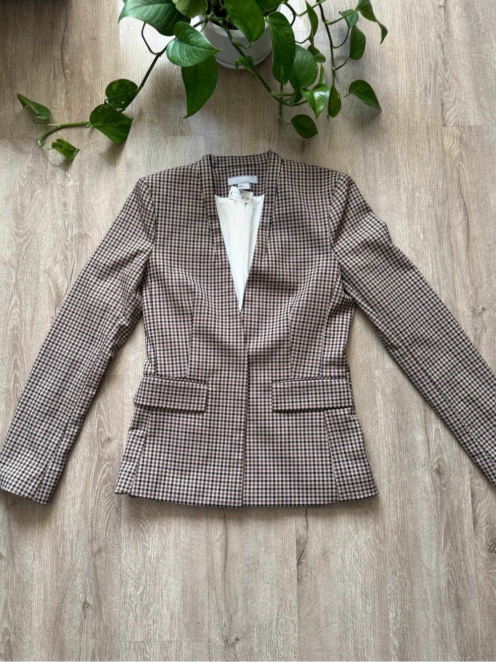 H&M Brown Houndstooth Blazer size XS
